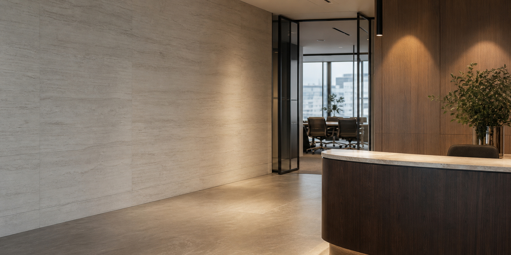 Modern law firm reception and meeting space